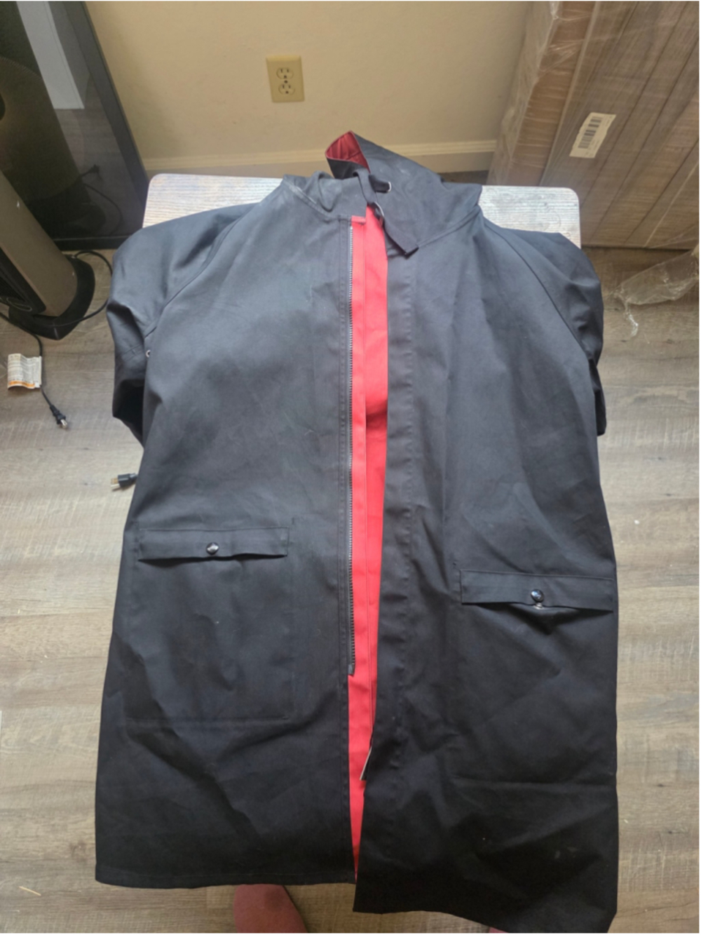Women's JQ Anderson Reversible tremch coat Black Red Size L